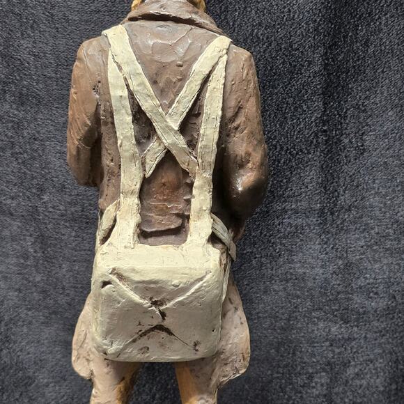 Vintage Aviator Pilot Early Flying Man Sculpture Hand Painted by Michael Garman - Picture 6 of 16